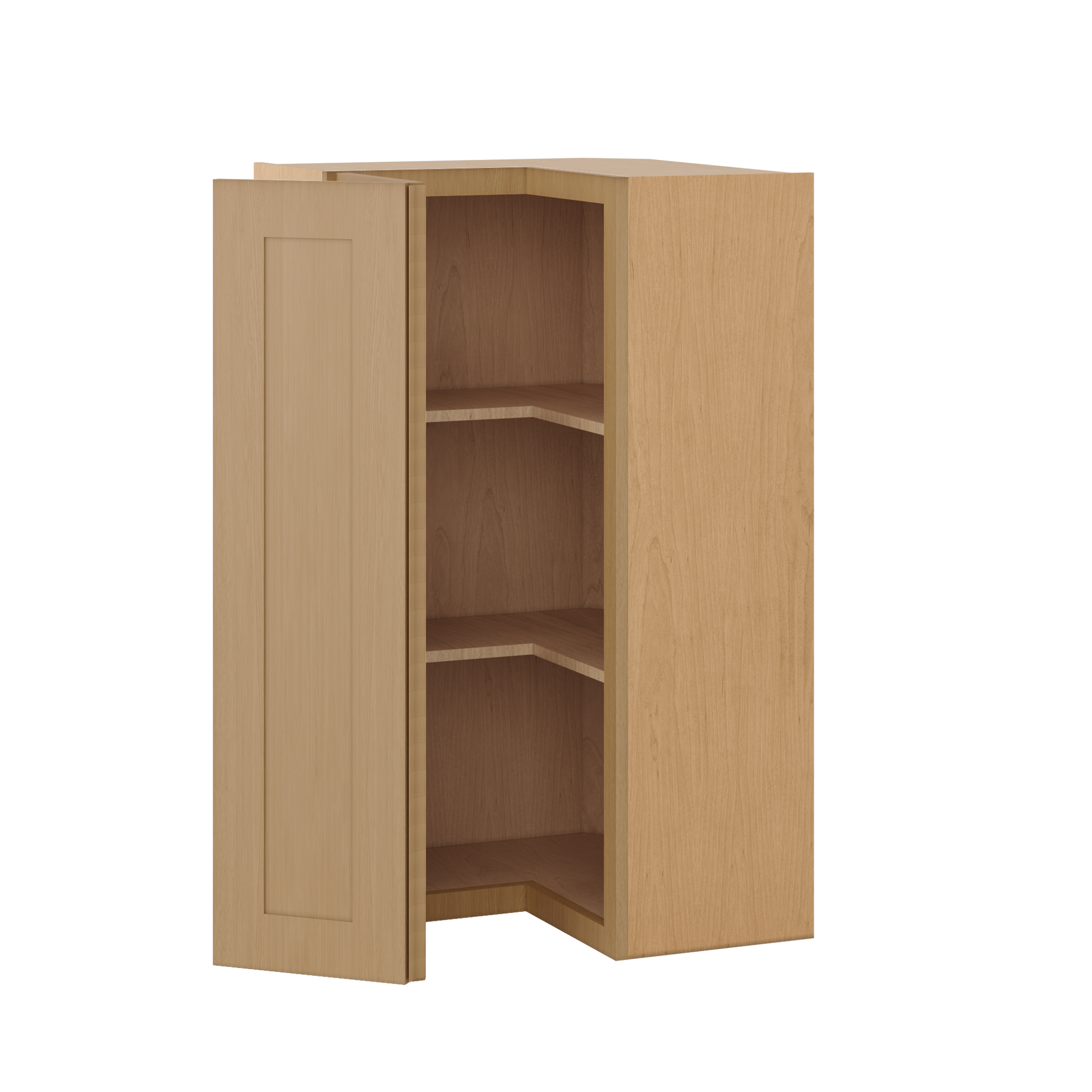 Natural oak elegant craftsman shaker easy reach corner 24"–42" rta kitchen cabinet – dimension diagram