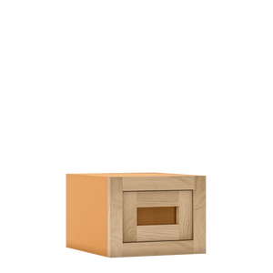 12" Wide Glass Ready Inset Oak Shaker Wall Cabinet - Single Door 9" to 42" Tall - Special Order