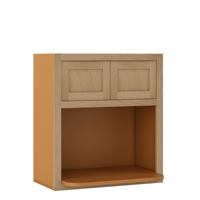 Microwave Cabinet White oak Inset Shaker Wall Cabinet 27" Wide 30" & 39" Tall