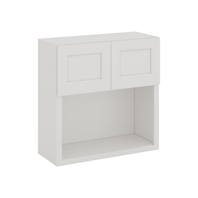 Microwave Shelf Cabinet 2WS White Shaker 1-1/4" Overlay Cabinet 30" Wide by 30", 36" & 42" Tall