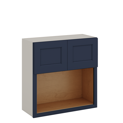 Microwave Shelf Cabinet NB29 Naval Blue Shaker 1-1/4" Overlay Cabinet 30" Wide by 30", 36" & 42" Tall