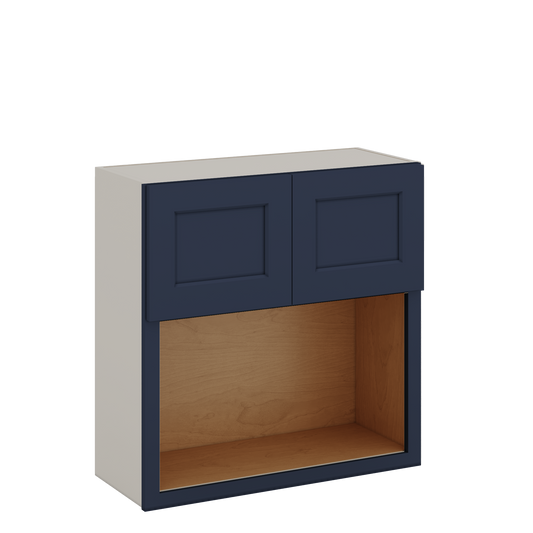 Microwave Shelf Cabinet NB29 Naval Blue Shaker 1-1/4" Overlay Cabinet 30" Wide by 30", 36" & 42" Tall