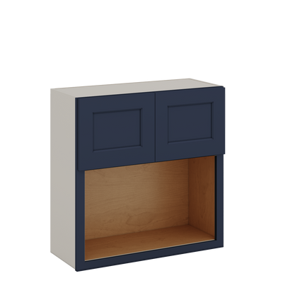 Microwave Shelf Cabinet 29NB Naval Blue Shaker 1-1/4" Overlay Cabinet 30" Wide by 30", 36" & 42" Tall