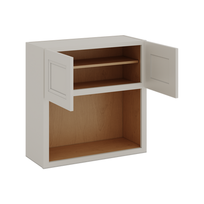27" Microwave Shelf Cabinet Espresso Shaker 1-1/4" Overlay Cabinet Shaker Cabinet 27" Wide by 30", 36" & 42" Tall