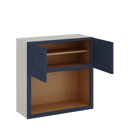 Microwave Shelf Cabinet NB29 Naval Blue Shaker 1-1/4" Overlay Cabinet 30" Wide by 30", 36" & 42" Tall