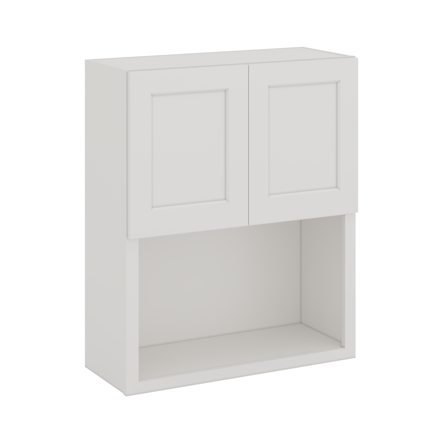 Microwave Shelf Cabinet ICE White Shaker 1-1/4" Overlay Cabinet 27" & 30" Wide by 30", 36" & 42" Tall CWS/CWB