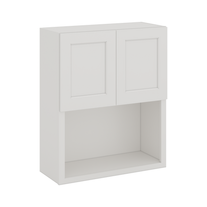 Microwave Shelf Cabinet ICE White Shaker 1-1/4" Overlay Cabinet 27" & 30" Wide by 30", 36" & 42" Tall CWS/CWB