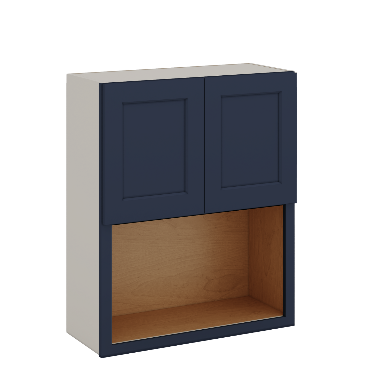 Microwave Shelf Cabinet NB29 Naval Blue Shaker 1-1/4" Overlay Cabinet 30" Wide by 30", 36" & 42" Tall