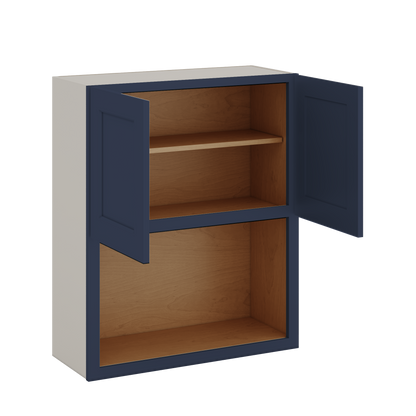 Microwave Shelf Cabinet NB29 Naval Blue Shaker 1-1/4" Overlay Cabinet 30" Wide by 30", 36" & 42" Tall