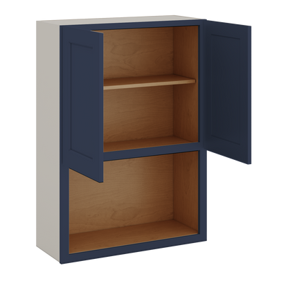 Microwave Shelf Cabinet NB29 Naval Blue Shaker 1-1/4" Overlay Cabinet 30" Wide by 30", 36" & 42" Tall