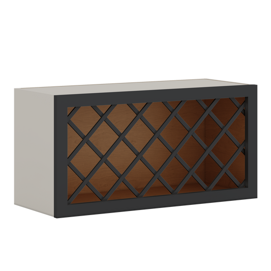 Wine Rack 15HNS Hermosa Noir Black Shaker Cabinet 1-1/4" Overlay