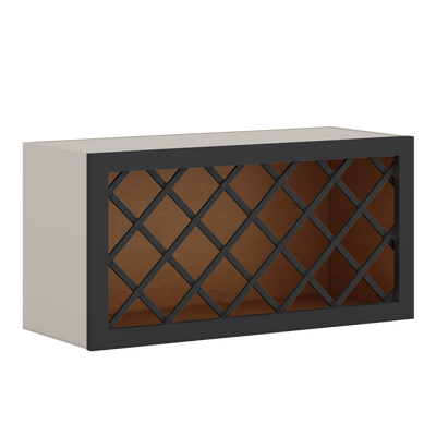 Wine Rack 15HNS Hermosa Noir Black Shaker Cabinet 1-1/4" Overlay