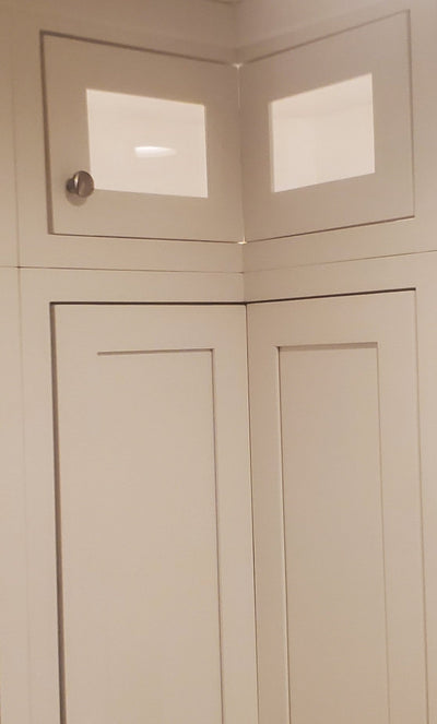 Wall Angle Corner 27" W x 9" to 42" Tall - Glass Ready Cabinet