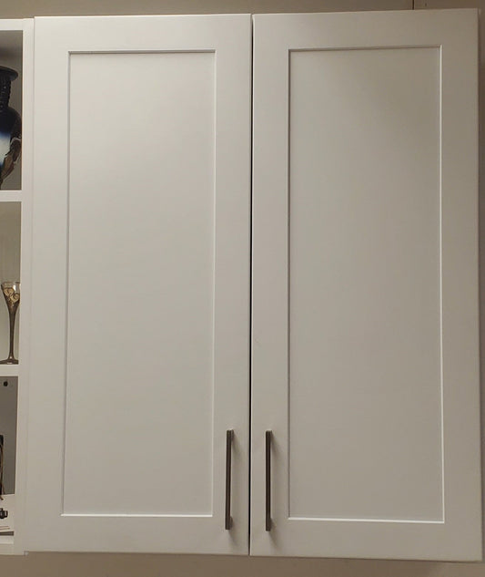 30" Tall Taupe Shaker 1-1/4" Overlay Wall Cabinet - Double Door 24", 27", 30", 33" & 36" Wide