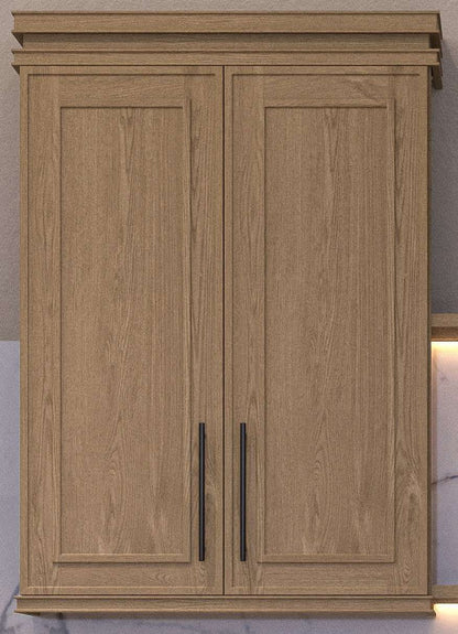 Natural oak elegant craftsman shaker double-door wall 12"–30" rta kitchen cabinet