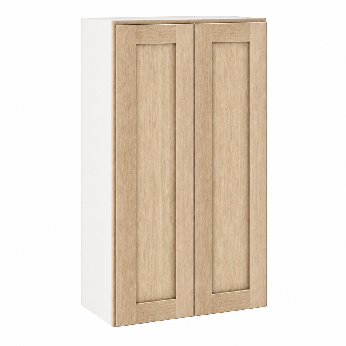 Rift 51" Tall Wall Cabinet - Double Door 24", 27", 30", 33" & 36" — Rift Oak, bi-parting Shaker doors, no center stile