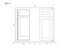 Blind Corner Base (Left or Right) Tuscan Gray Inset Shaker Blind 36" 42" Inch