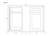 Blind Corner Base (Left or Right) Tuscan Gray Inset Shaker Blind 36" 42" Inch