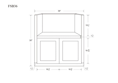 Farm (Apron) Sink Base Elegant Oak Shaker Cabinets 36"