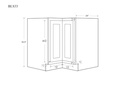Lazy Susan Base Elegant Oak Shaker Cabinets 33" & 36"