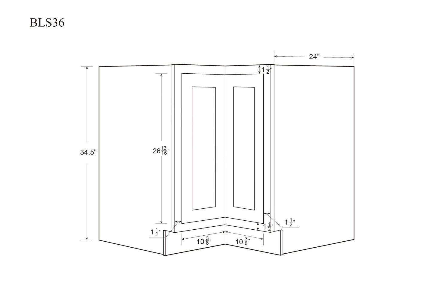 Lazy Susan 33" & 36" Base White Craftsman Elegant Oak Shaker Cabinets