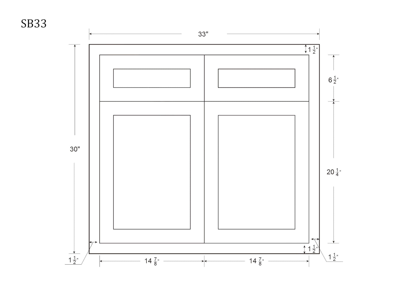Inset Sink Base 33 measurements