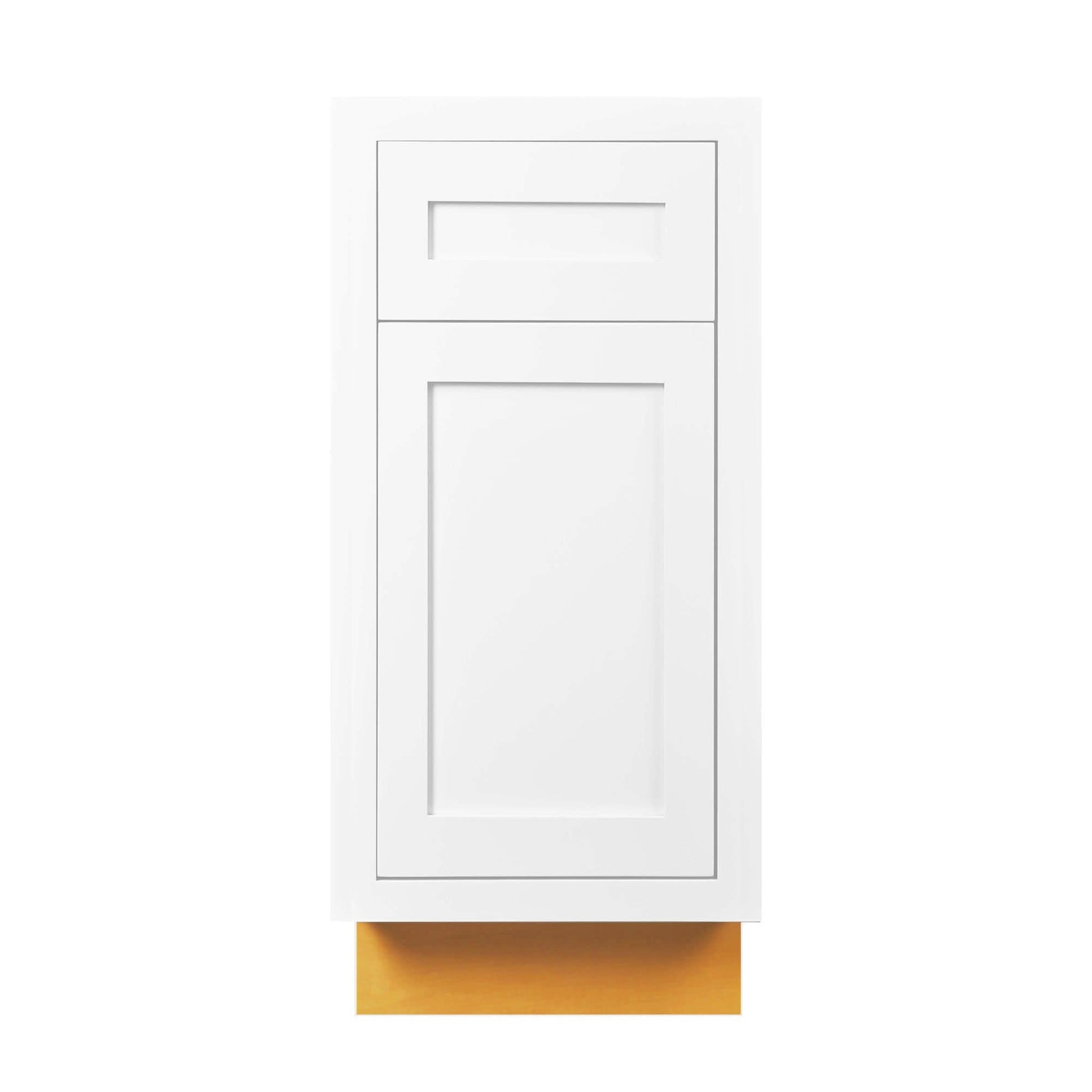 Snow White Inset Shaker Base Cabinet - Single Door 9", 12", 15", 18" & 21"