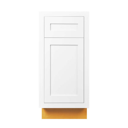 Snow White Inset Shaker Base Cabinet - Single Door 9", 12", 15", 18" & 21"