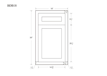 White Oak Inset Shaker Base Cabinet - Single Door Single Drawer 12", 15", 18" & 21" - Special Order