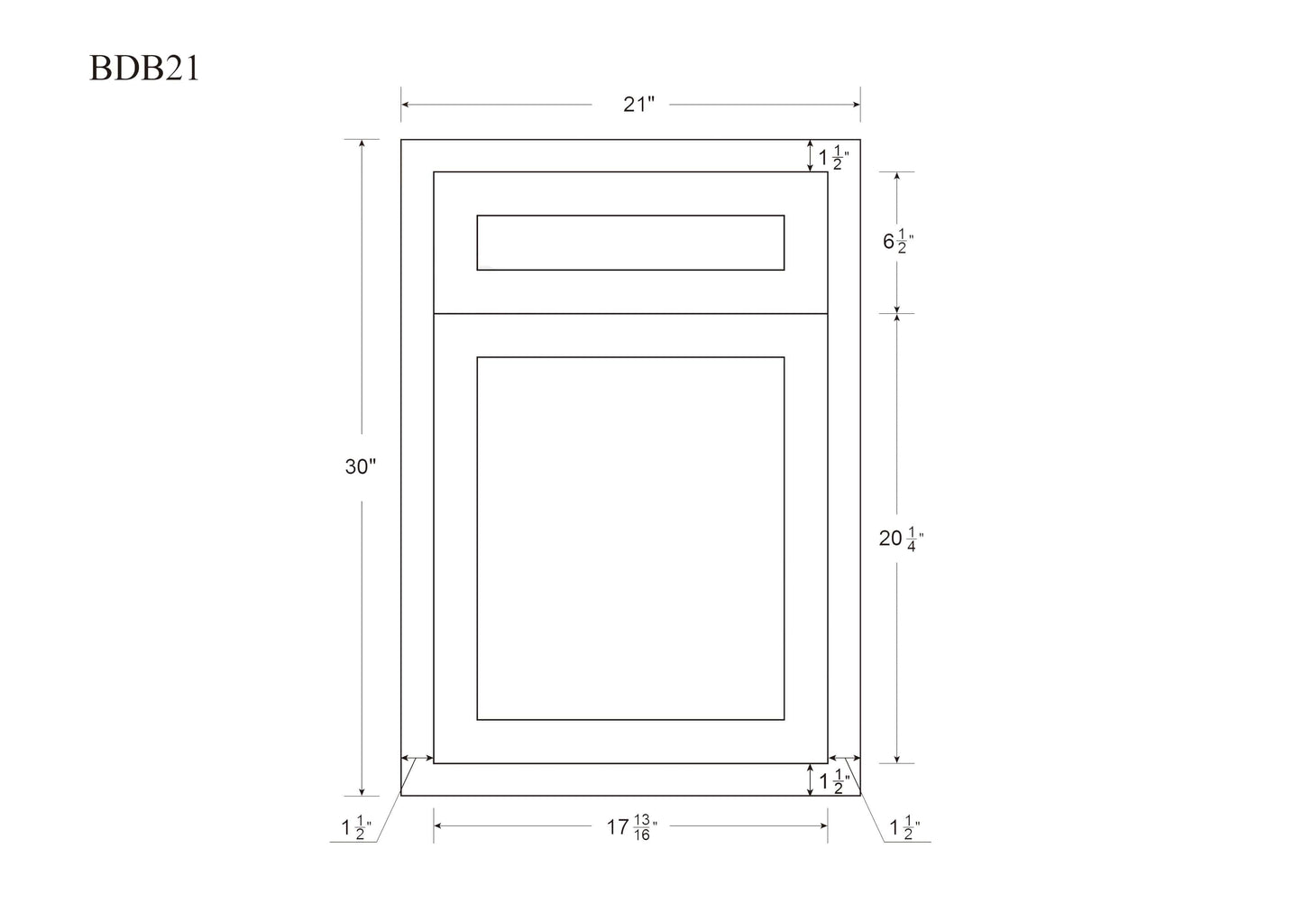White Oak Inset Shaker Base Cabinet - Single Door Single Drawer 12", 15", 18" & 21" - Special Order