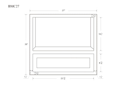 30" Microwave Base Cabinet Overlay 14SG Sage Green Shaker Shaker