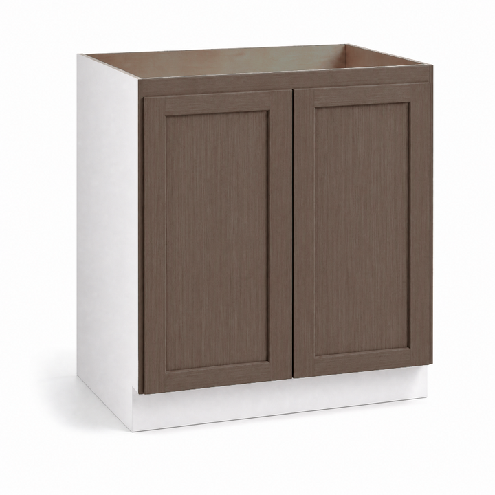 White Oak Rift Base Cabinet in Charcoal Stain, Shaker door
