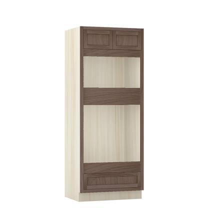 Chocolate Oak WS-04 White Oak Inset Shaker Wall Oven Cabinet OC33, 33" x 84", Premium Box