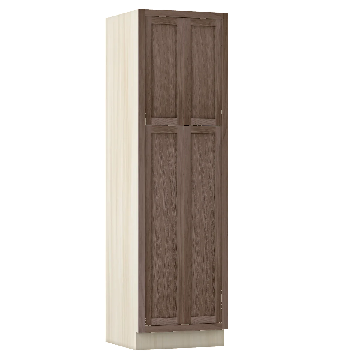 Chocolate Oak WS-04 White Oak Inset Shaker Pantry Cabinet PC248424, 24" Wide by 84" Tall, Premium Box