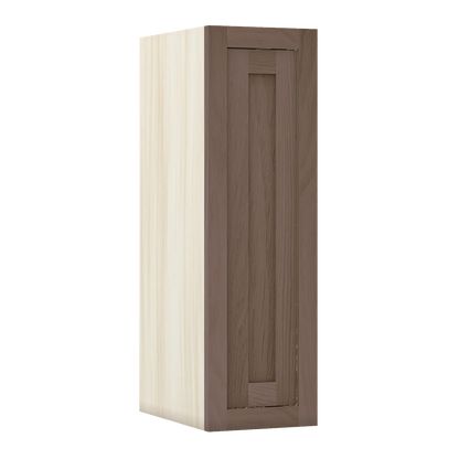 Chocolate Oak WS-04 White Oak Inset Shaker 36 Inch Tall Single Door Wall Cabinet W093614, 9" Wide x 36" Tall x 14" Deep, Premium Box