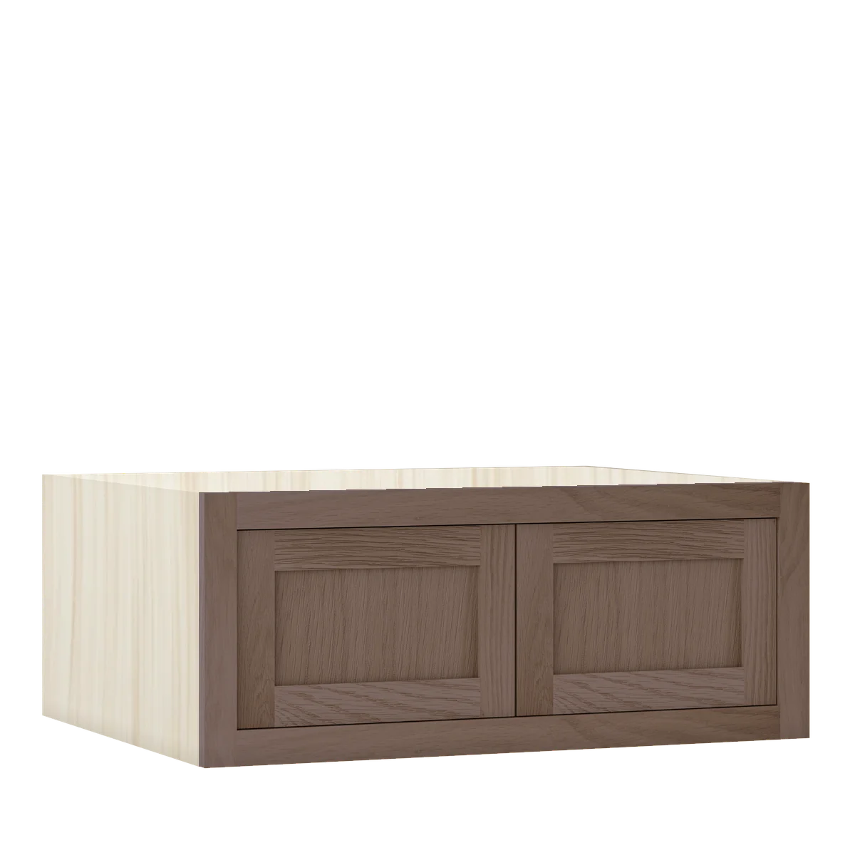 Chocolate Oak WS-04 White Oak Inset Shaker Bridge Wall Double Door Cabinet W301224, Premium Box