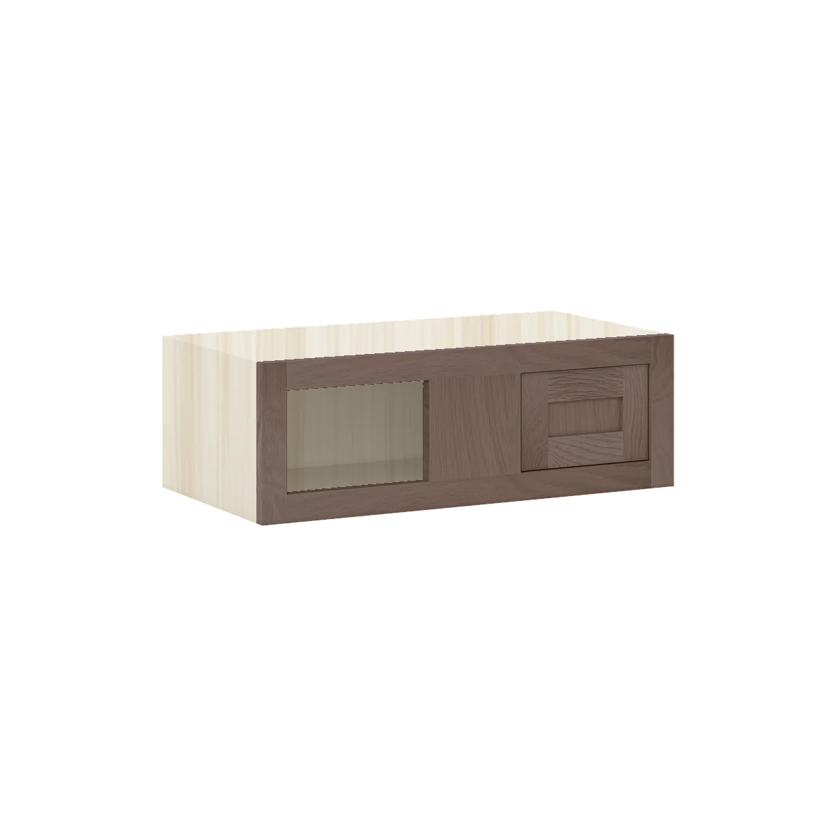 Chocolate Oak WS-04 White Oak Inset Shaker Blind Corner Wall Cabinet WBC2709, 09" Tall Blind Corner, Premium Box