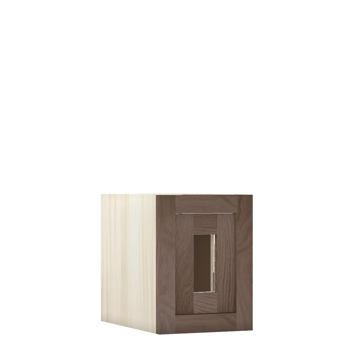 Chocolate Oak WS-04 White Oak Inset Shaker Single Door Glass Ready Wall Cabinet WGD091214, 9" Wide x 12" Tall, Premium Box