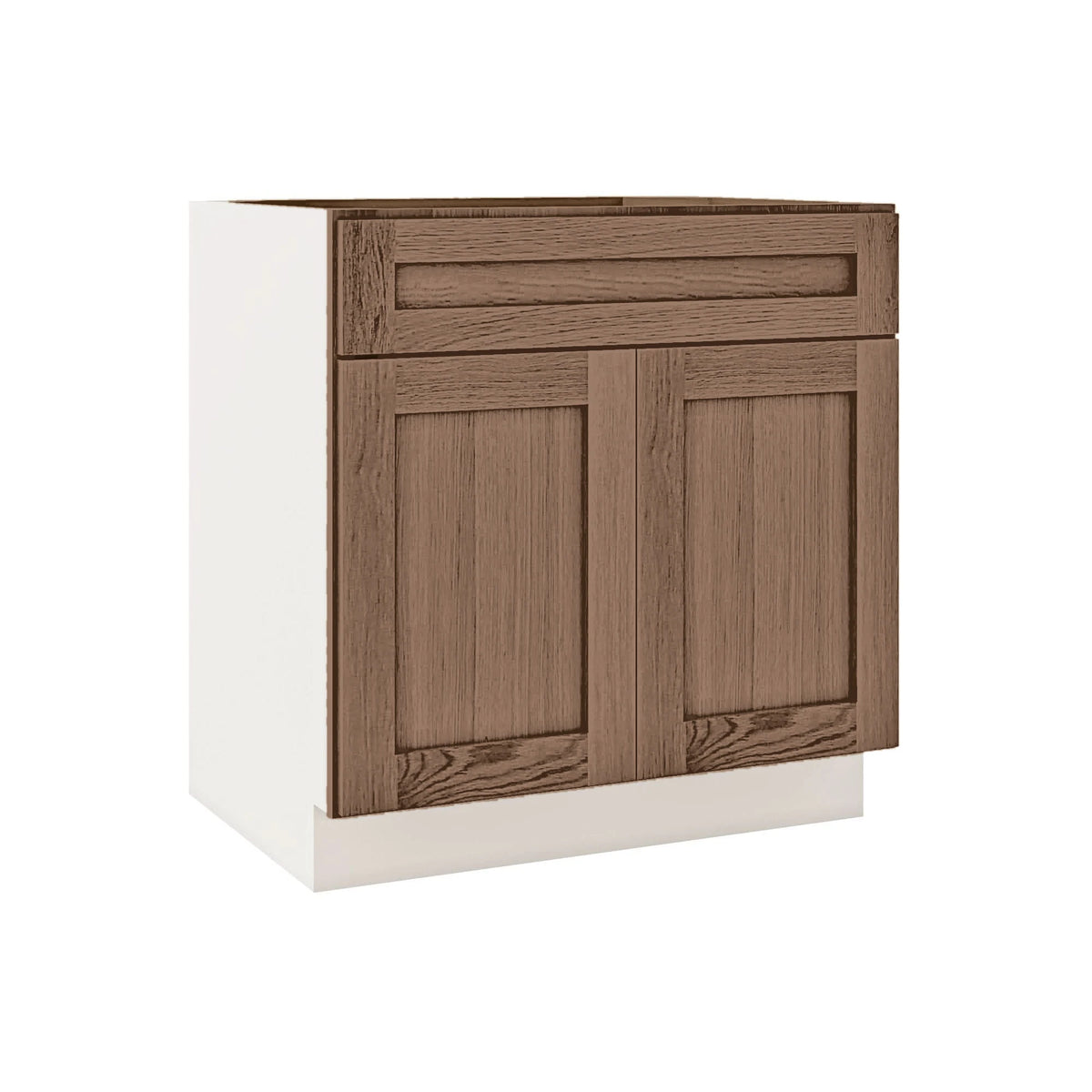 Sink Base 30", 33", 36" & 42" Coffee Bean Oak Shaker 1-1/4" Overlay