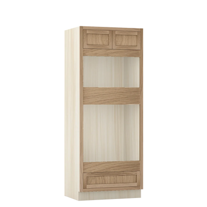 Coffee Oak WS-03 White Oak Inset Shaker Wall Oven Cabinet OC33, 33" x 84", Premium Box