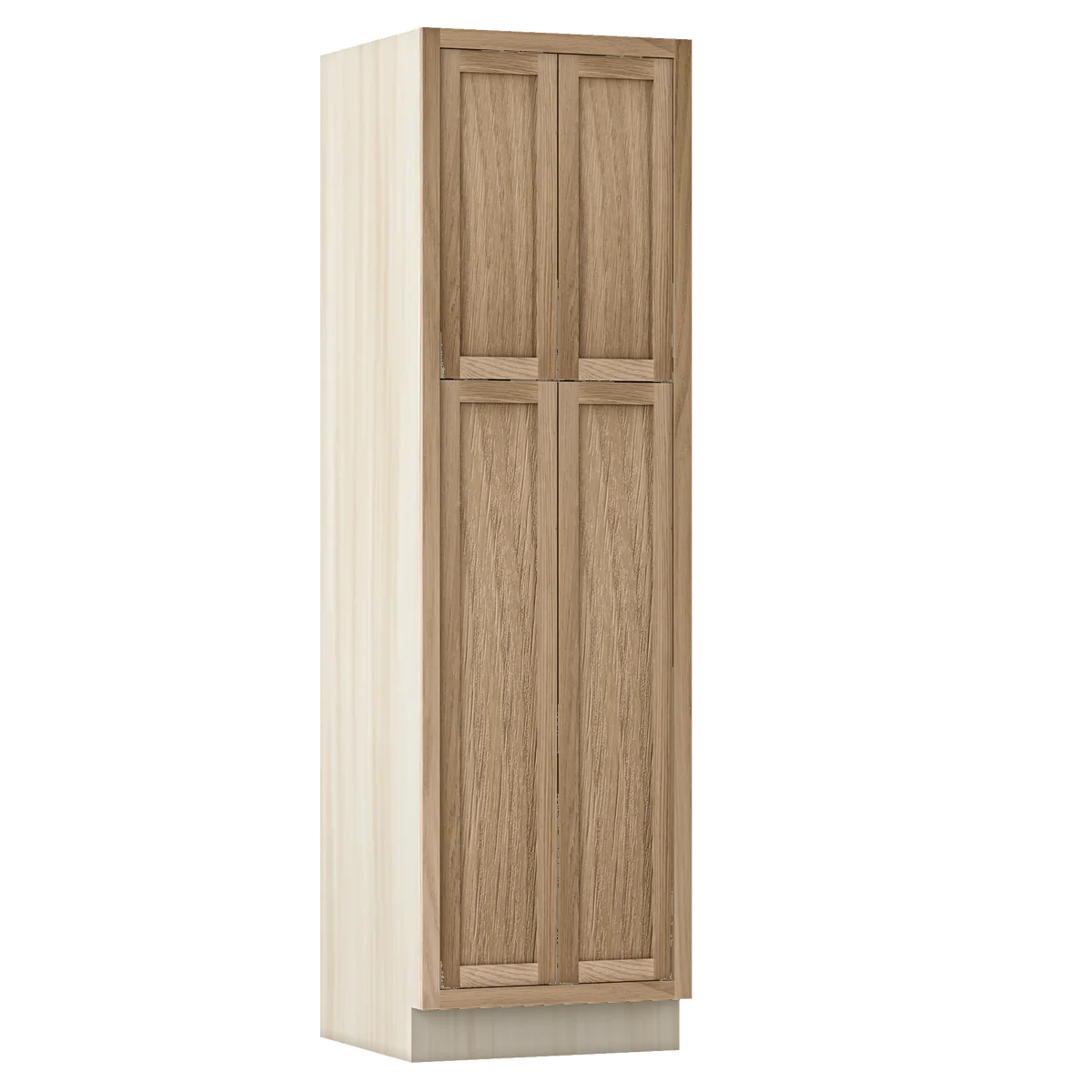 Coffee Oak WS-03 White Oak Inset Shaker Pantry Cabinet PC248424, 24" Wide by 84" Tall, Premium Box