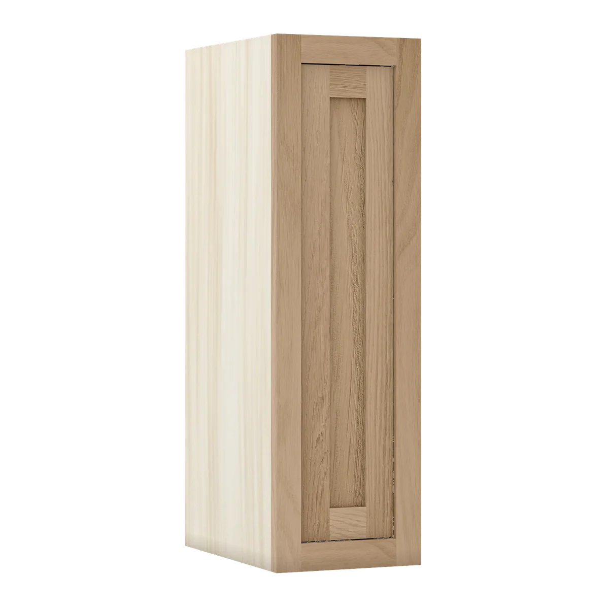 Coffee Oak WS-03 White Oak Inset Shaker 36 Inch Tall Single Door Wall Cabinet W093614, 9" Wide x 36" Tall x 14" Deep, Premium Box