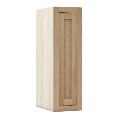 Coffee Oak WS-03 White Oak Inset Shaker 36 Inch Tall Single Door Wall Cabinet W093614, 9" Wide x 36" Tall x 14" Deep, Premium Box