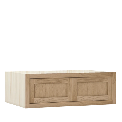 Coffee Oak WS-03 White Oak Inset Shaker Wall Oven Cabinet W31, 31.5" W x 12" Tall & 24" Deep, Premium Box
