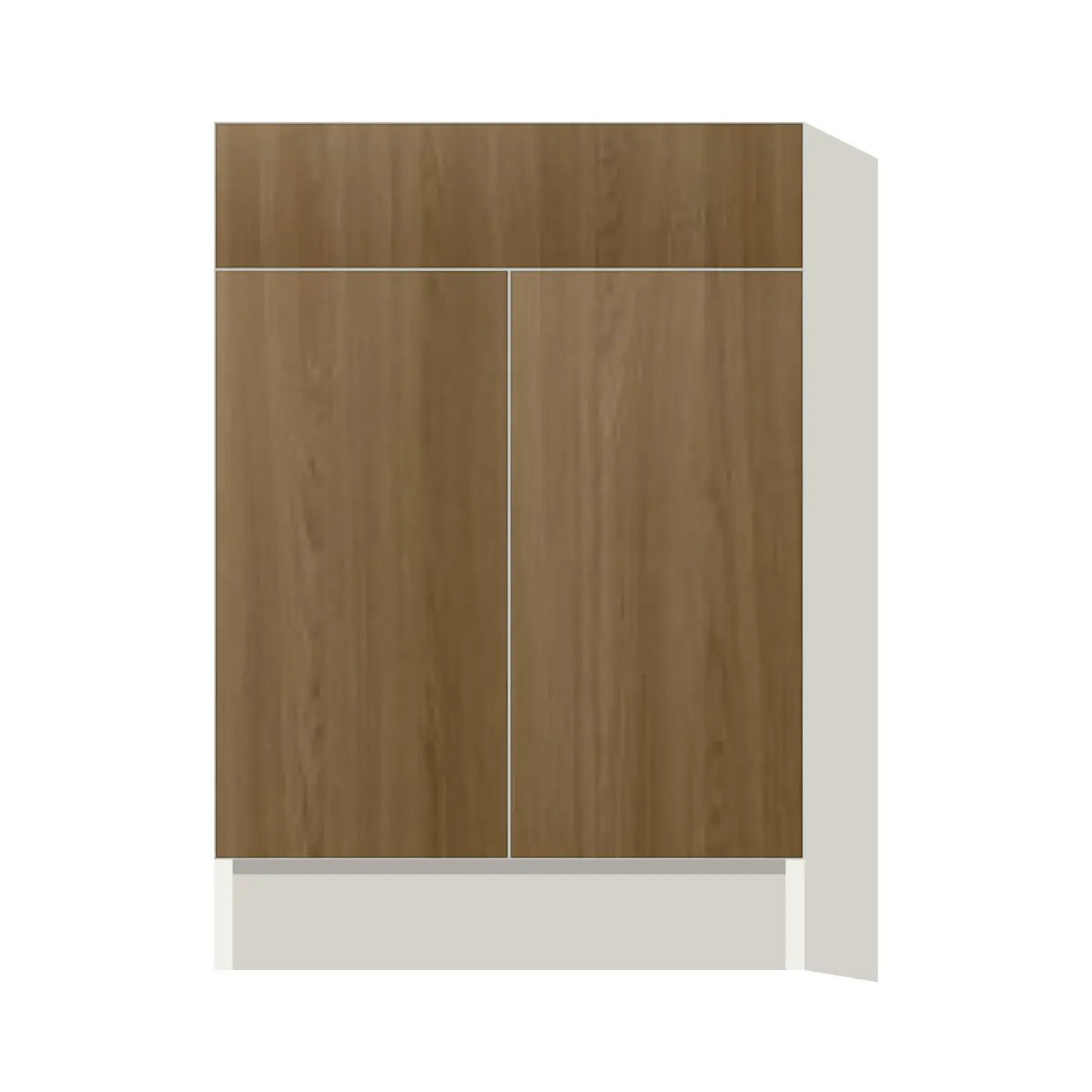Contemporary base door & drawer cabinet, Barcelona Dark Oak door, L-Box (Luxury)