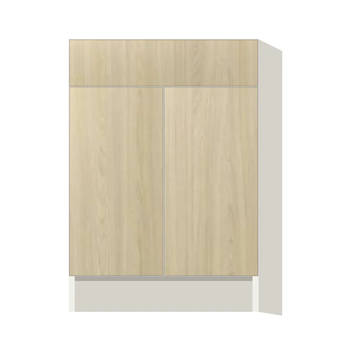 Contemporary base door & drawer cabinet, Barcelona Light Oak door, L-Box (Luxury)
