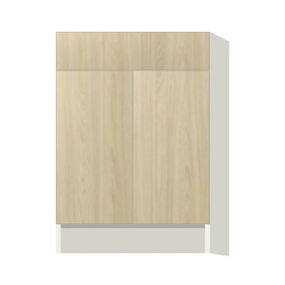 Contemporary base door & drawer cabinet, Barcelona Light Oak door, L-Box (Luxury)