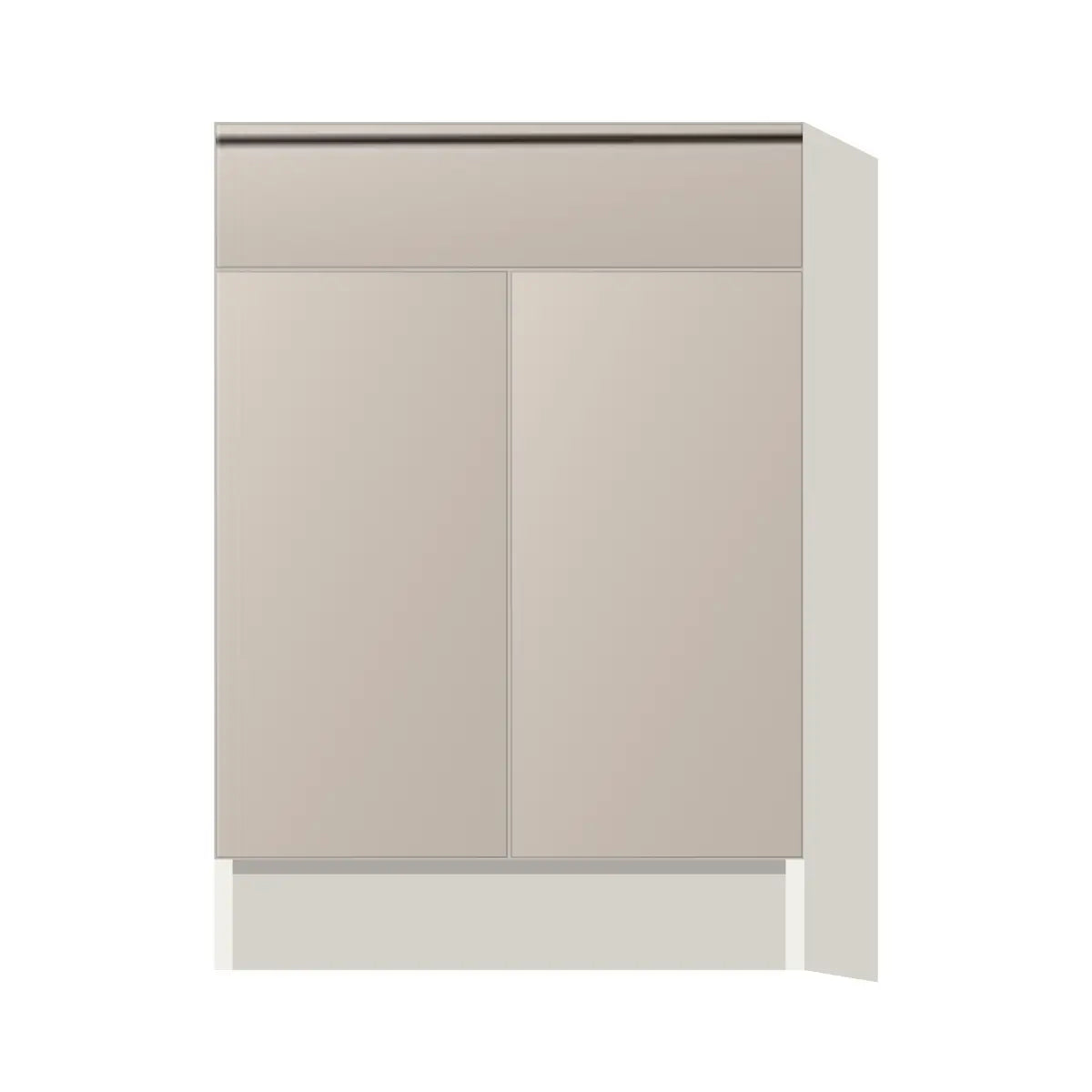 Contemporary base door & drawer cabinet, Cashmere Gray door, L-Box (Luxury)