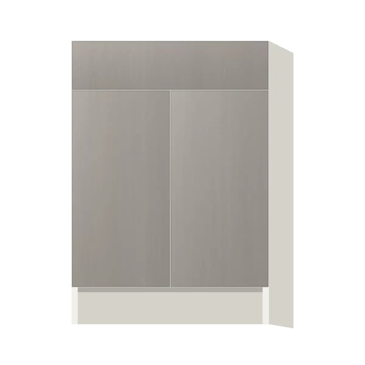 Contemporary base door & drawer cabinet, Fog Oak door, L-Box (Luxury)