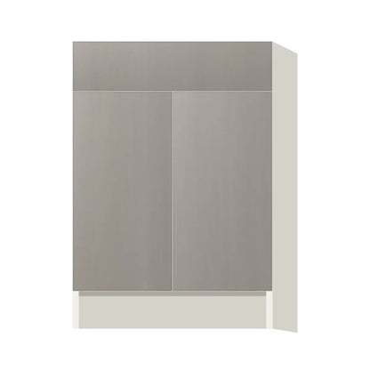 Contemporary base door & drawer cabinet, Fog Oak door, L-Box (Luxury)